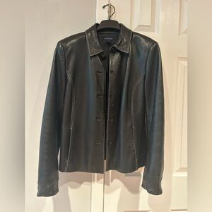 100% Leather Cropped Jacket